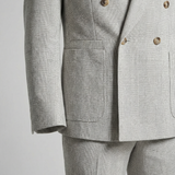 Beige Double-Breasted Two-Piece Suit