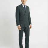 Green Double-Breasted Two-Piece Suit