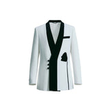 Чоловічий піджак білий із контрастними лацканами