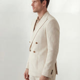 Double-Breasted Grey Checkered Two-Piece Suit